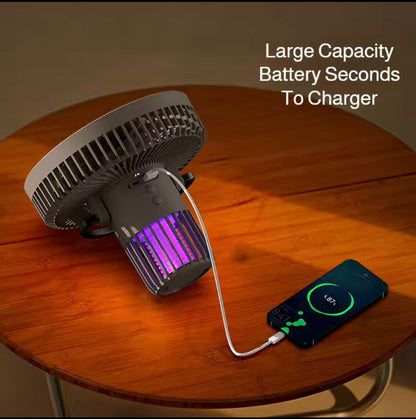 Rechargeable Mosquito Killer Fan with Lighting & Tripod Stand